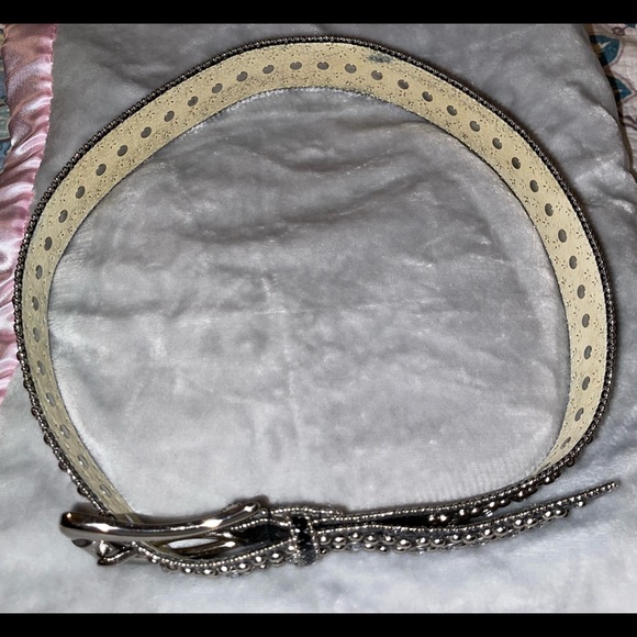 Guess Bling Black Rhinestone Belt size large EUC - Picture 3 of 3